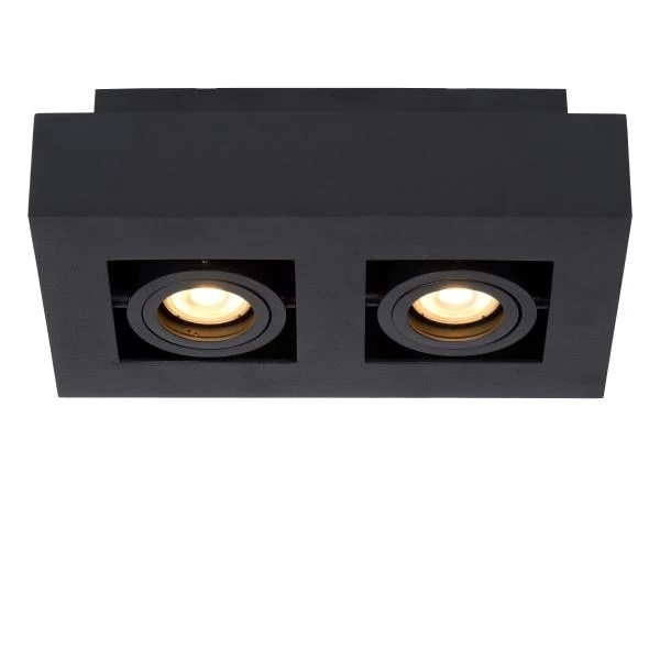 Lucide XIRAX - Spot plafond - LED Dim to warm - GU10 - 2x5W 2200K/3000K - Noir - DETAIL 1